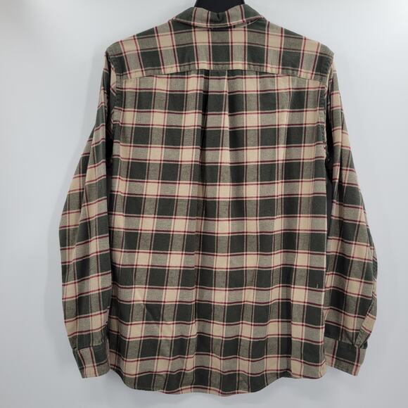 Eddie Bauer flannel tan and green size L - Picture 6 of 6